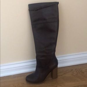 Brown Knee High Leather Boots